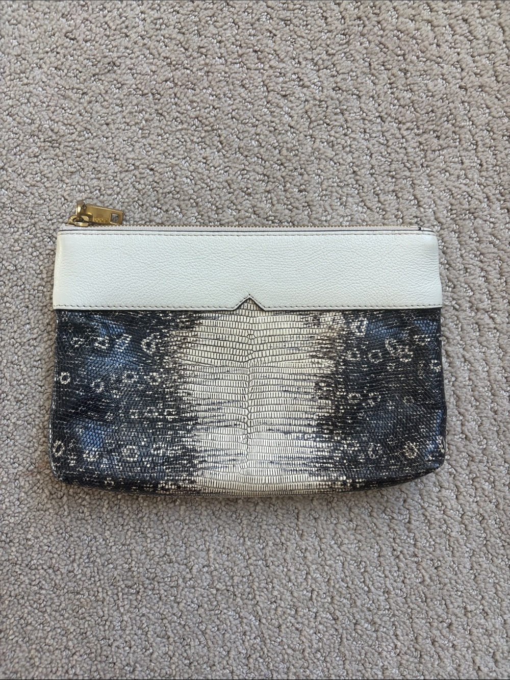 J. Crew Faux Snakeskin Pouch